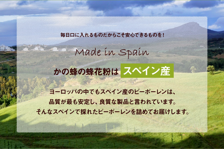 良質な蜂花粉が採れるスペイン産